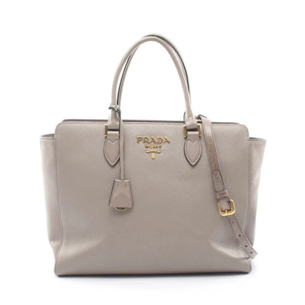 Prada handbag Saffiano leather Beige Cream